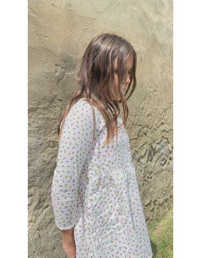 VESTIDO Piupiuchick Flores Abotonado Niña