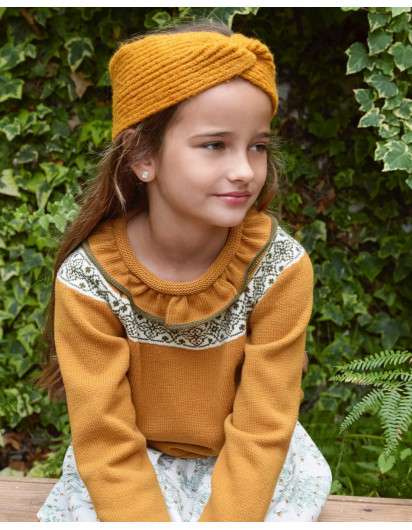 Conjunto EVA CASTRO Chiara FALDA con jersey NINA Verde y Mostaza
