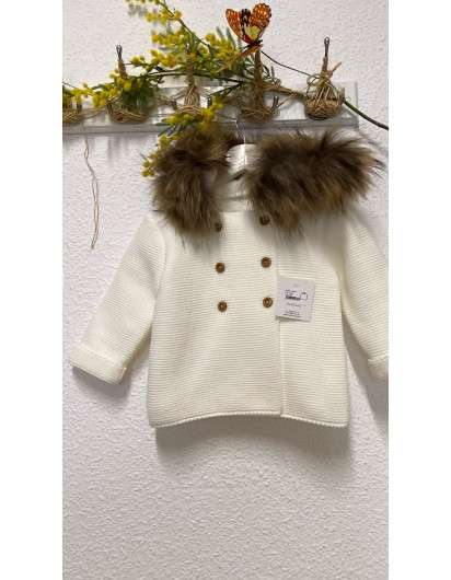 Trenka Sigar Lana Blanco con pelo unisex