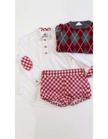 Jersey Rombos La Martinica Granate Y Gris