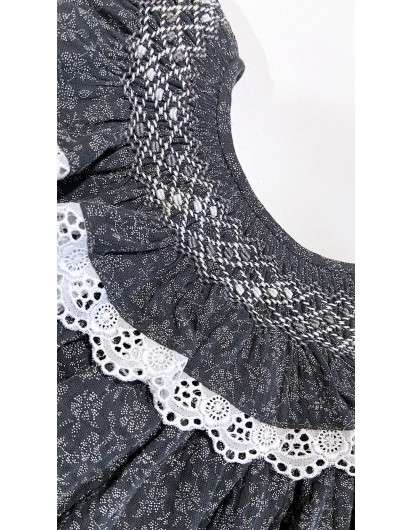 Vestido Smock Negro Puntilla DBB Ideas