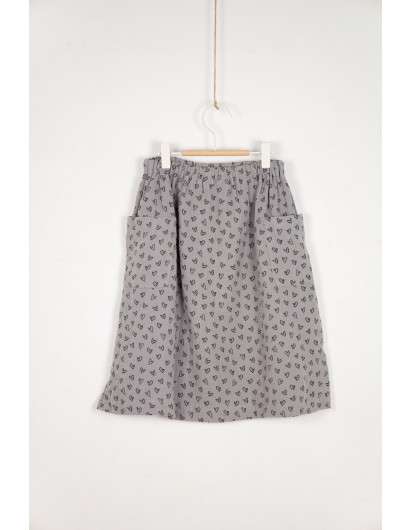 Falda Midi Baby Paris CorazóN Gris De Niña