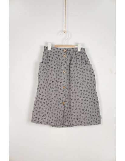 Falda Midi Baby Paris CorazóN Gris De Niña