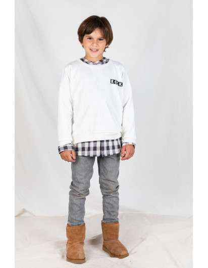 Sudadera Baby Paris Rock Blanca Unisex