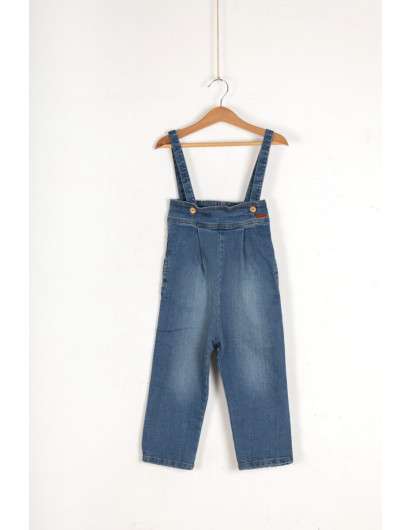 Pantalón Alto Baby Paris Denim Tirantes De Niña