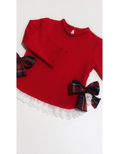 Sudadera Roja Volante Niña Baby Yiro en Maunaloakids