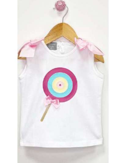 Conjunto Piruleta Niña Mon Petit Bonbon Camiseta y Braga