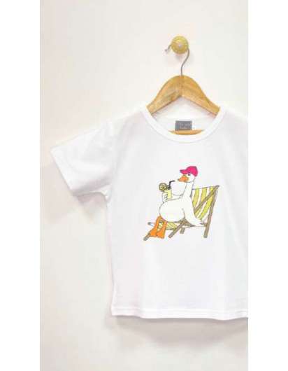 Conjunto Oca Mon Petit Bonbon Niño Camiseta y Bombacho rayas.