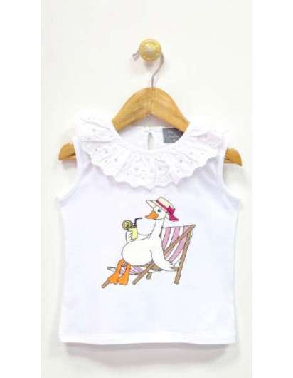 Conjunto Ocas Niña Mon Petit Bonbon Camiseta y Short Rayas