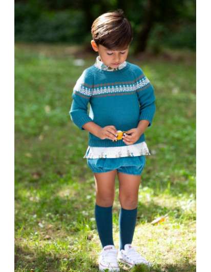 Conjunto Kids Chocolate VESPAS Camisa y Bombacho Niño en