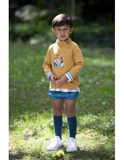 Conjunto Kids Chocolate VESPAS Camisa y Bombacho Niño en