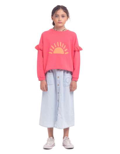 Sudadera Piupiuchick "Sun" Rosa Niña en Maunaloakids