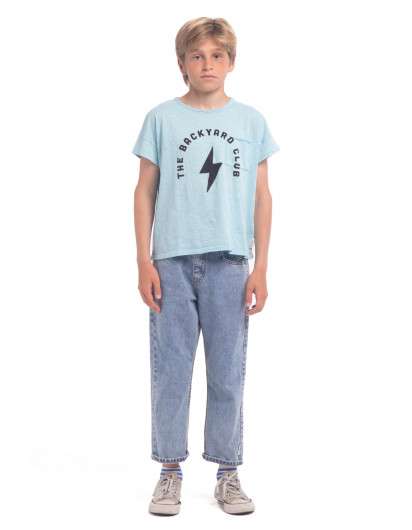 Camiseta Piupiuchick "backyard" Azul Rayo Unisex en Maunaloakids