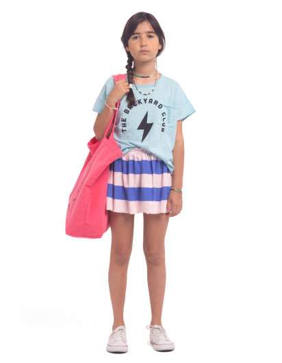 Camiseta Piupiuchick "backyard" Azul Rayo Unisex en Maunaloakids