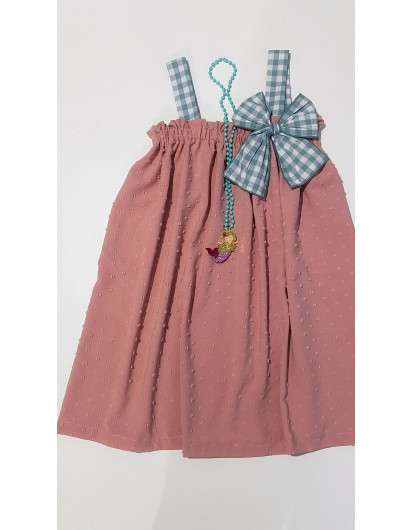 Vestido Rosa Plumeti Mon Petit Bonbon. Colección Pulpo en