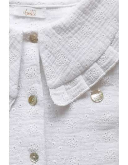 Blusa Blanca Cuellos Boetie Laila en Maunaloakids