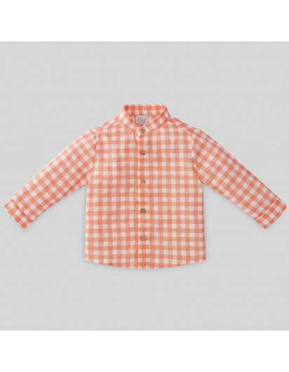 Camisa Mandarina Cuadros Paz Rodriguez Niño en Maunaloakids