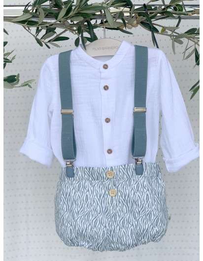 Ranita Pilar Batanero Print Animal con Tirantes y Camisa Niño