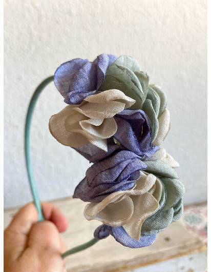 Diadema Tocado con Flores Lino para el pelo Siena 3 colores