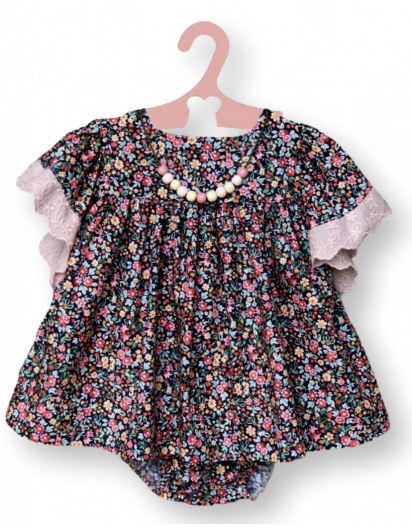 Jesusito Vestido Valentina Bebes Flores Tiara en Maunaloakids