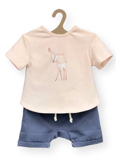 Conjunto Valentina Bebes Niño Bambi Camiseta Short Azul en