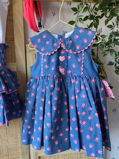Vestido Eva Castro ASTRID Denim Rosa Niña en Maunaloakids