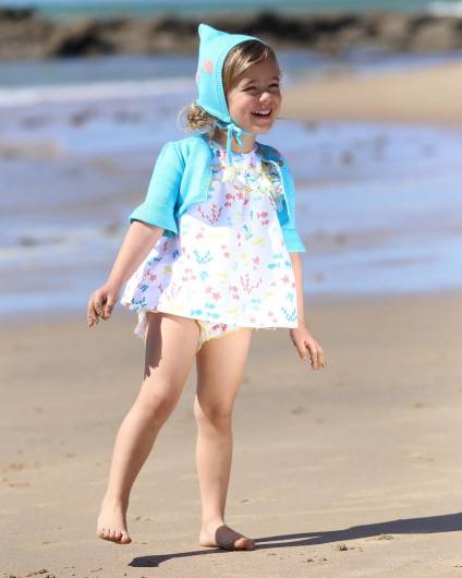 Chaqueta Turquesa Peces Kids Chocolate Niña en Maunaloakids