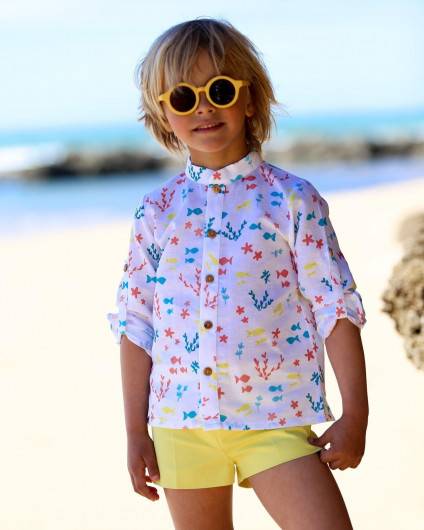 Conjunto Peces Kids Chocolate Camisa y Bombacho Niño en