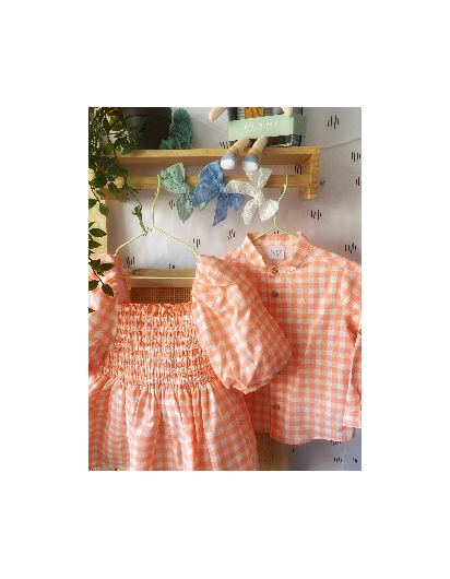Camisa Mandarina Cuadros Paz Rodriguez Niño en Maunaloakids