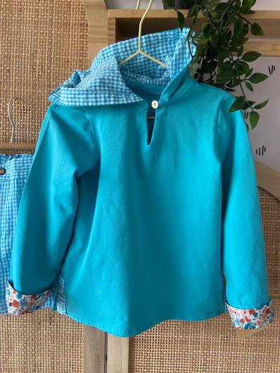 Sudadera Turquesa Capucha Ni a Baby Coty Unisex. Coleccion Giorgia