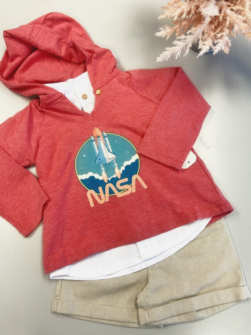 Sudadera Nasa Color Rojo Para Niño