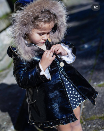 Chaqueta niña corta verdosa BLAU Y ROSA de LA MARTINICA BY MARIA SOBRINO -  【Mi Petit Mon】