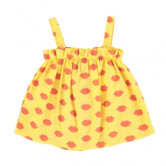 Conjunto Piupiuchick blusa y short labios amarillo niña