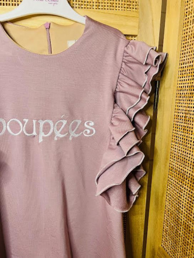 Vestido BELLA BIMBA felpa volantes rosa