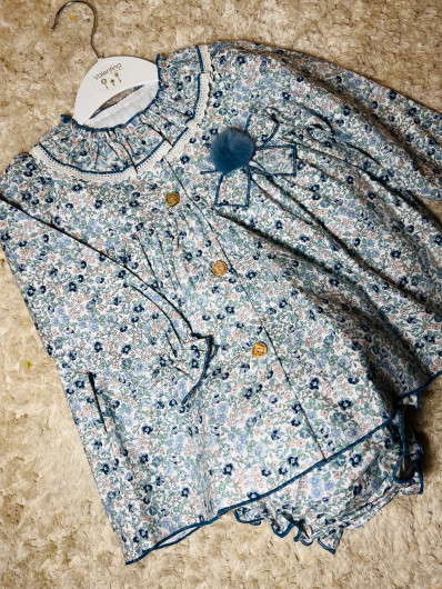 Vestido Valentina Bebes FLORECITAS azules Niña