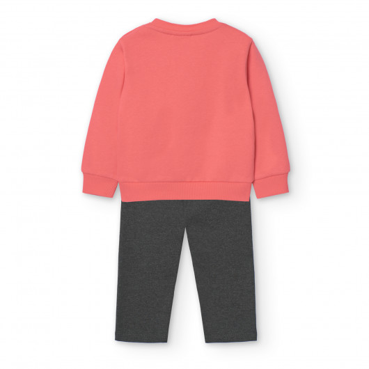 Conjunto BOBOLI sudadera y pantalon largo niña CORAL