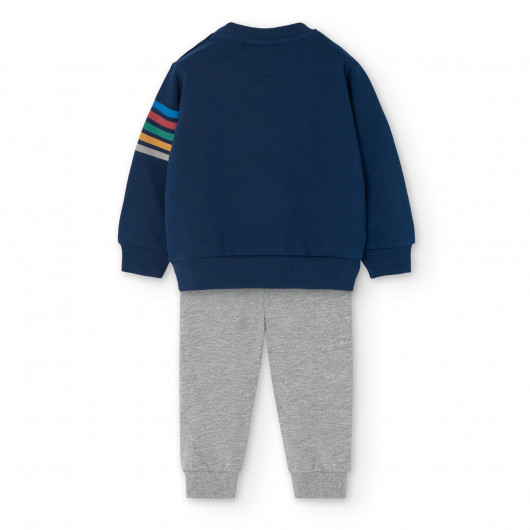 Conjunto BOBOLI sudadera y pantalon largo niño 84 AZUL
