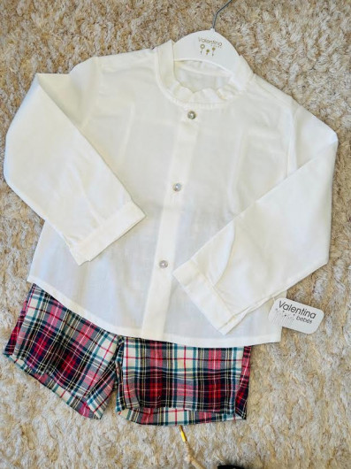 Conjunto camisa, short y jersey ESCOCIA Valentina Bebes niño