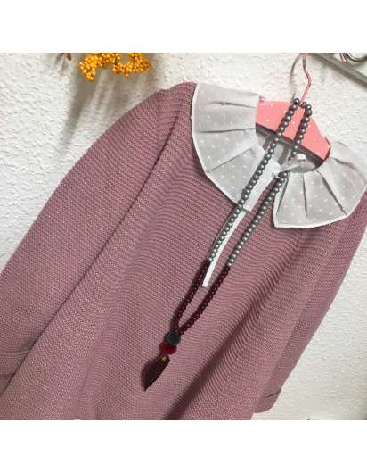Vestido BELLA BIMBA Punto Rosa Lurex . Coleccion Amatista