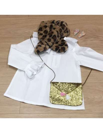 CUELLO LEOPARDO CAMEL PELUCHE NINA