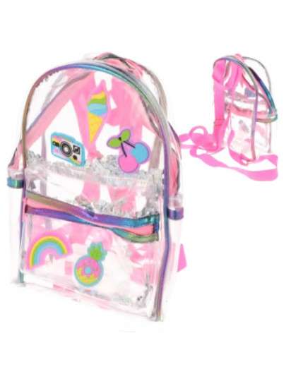 MOCHILA TRANSPARENTE  VINILO  INCA PARCHES