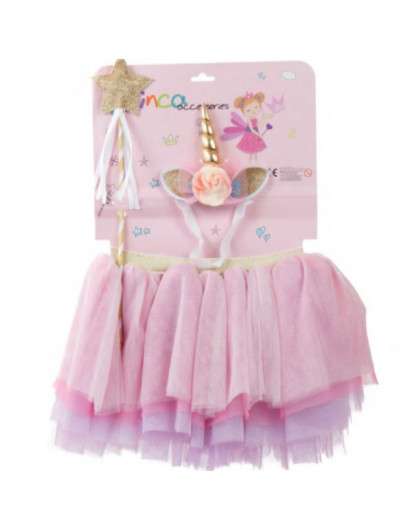 FALDA TUTU  INCA DISFRAZ UNICORNIO ROSA MORADO