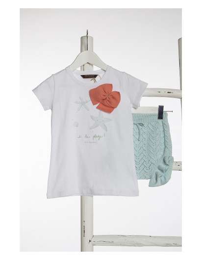 CAMISETA KIDS CHOCOLATE AGUAMARINA STARS A LA PLAGE BEBE NINA