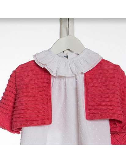BLUSA KIDS CHOCOLATE PLUMETI CUELLO VOLANTE NINA