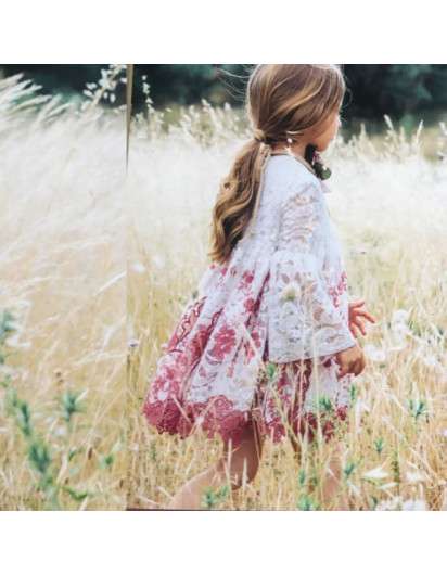 VESTIDO BELLA BIMBA ANANDA TALLE ALTO NINA CEREMONIA DORADO