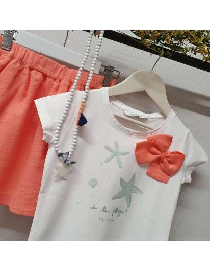 CAMISETA KIDS CHOCOLATE AGUAMARINA STARS A LA PLAGE BEBE NINA