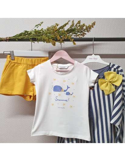 CAMISETA KIDS CHOCOLATE BALLENAS SUMMER BEBE NINA