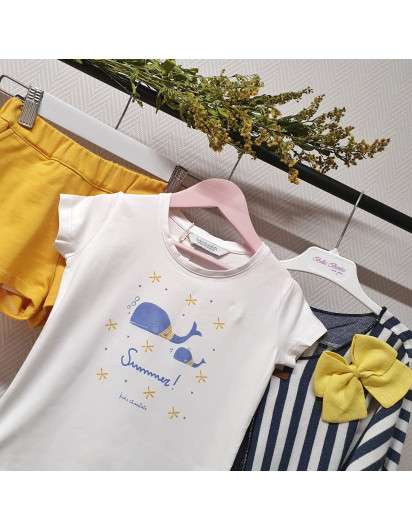 CAMISETA KIDS CHOCOLATE BALLENAS SUMMER BEBE NINA