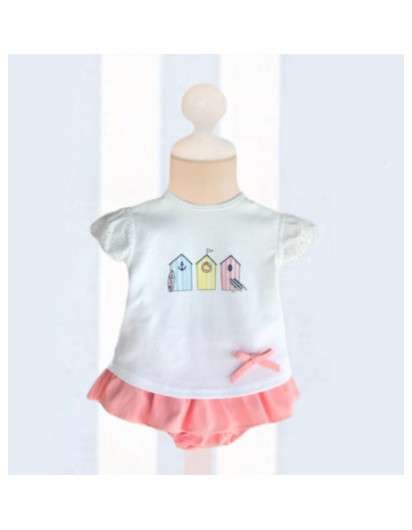 Conjunto Casetas Valentina Bebes Niña Braga y Camiseta