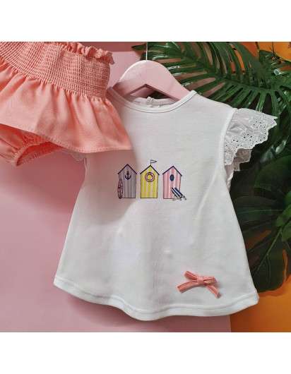 Conjunto Casetas Valentina Bebes Niña Braga y Camiseta